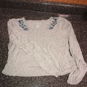 Soft & Sexy Grey Flower Tee